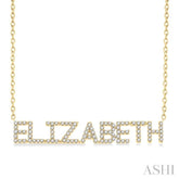 1/3 Ctw 'ELIZABETH' Block Name Round Cut Diamond Necklace in 10K Yellow Gold